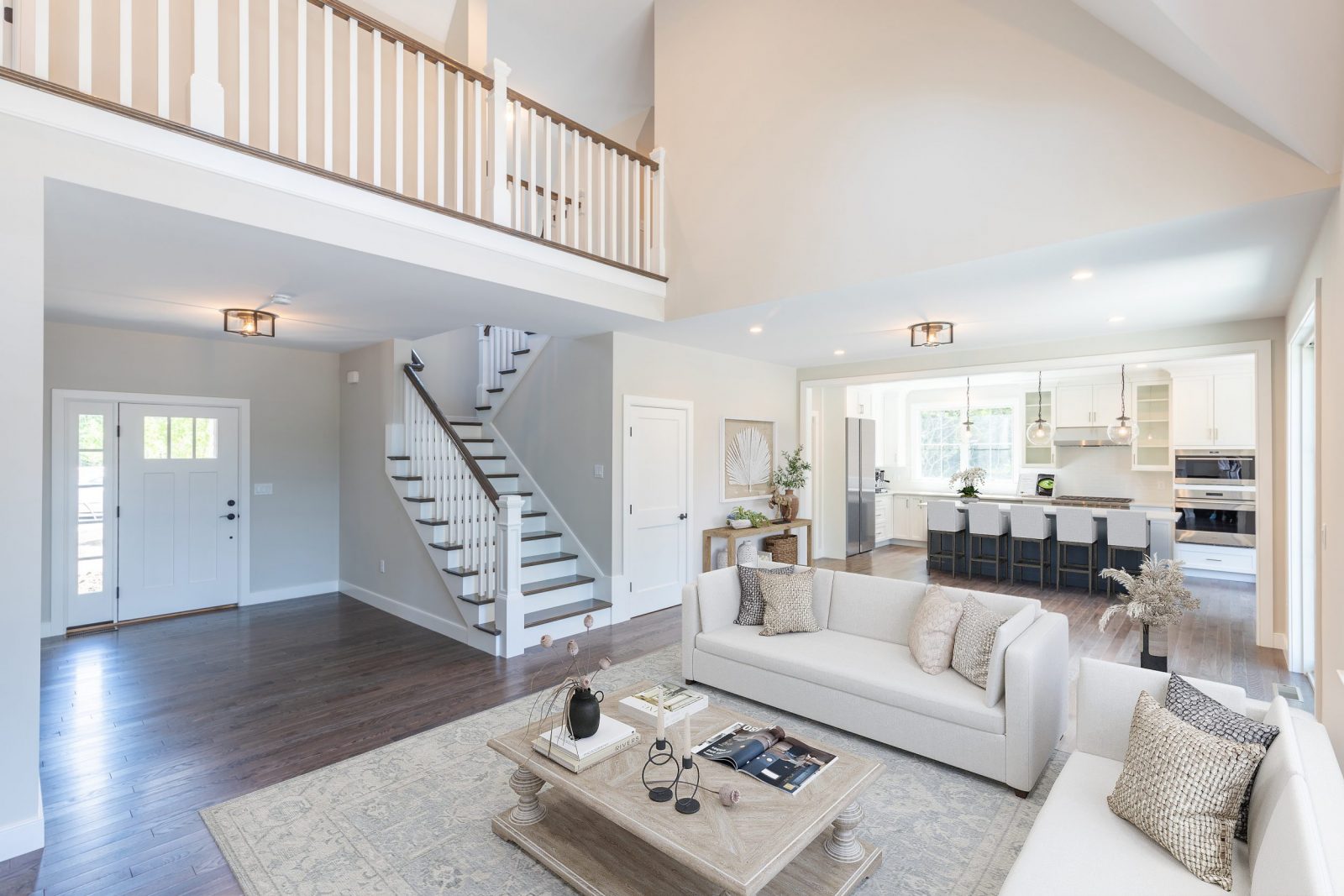 A view of a livingroom at Wolcott Woods, a luxury home for sale in Milton, MA.